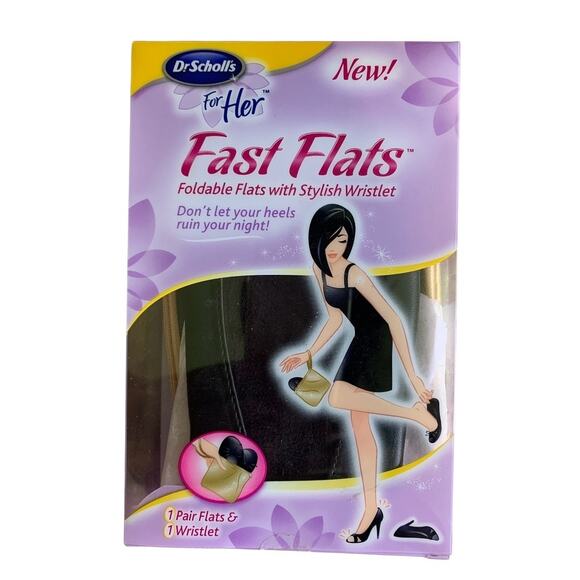 Dr. Scholl's Fast Flats with Gold Wristlet Black Size 7/8 - Picture 7 of 11